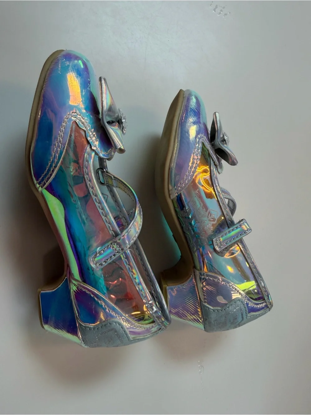 Disney Iridescent Rainbow Mary Jane Dress Shoes with Bow